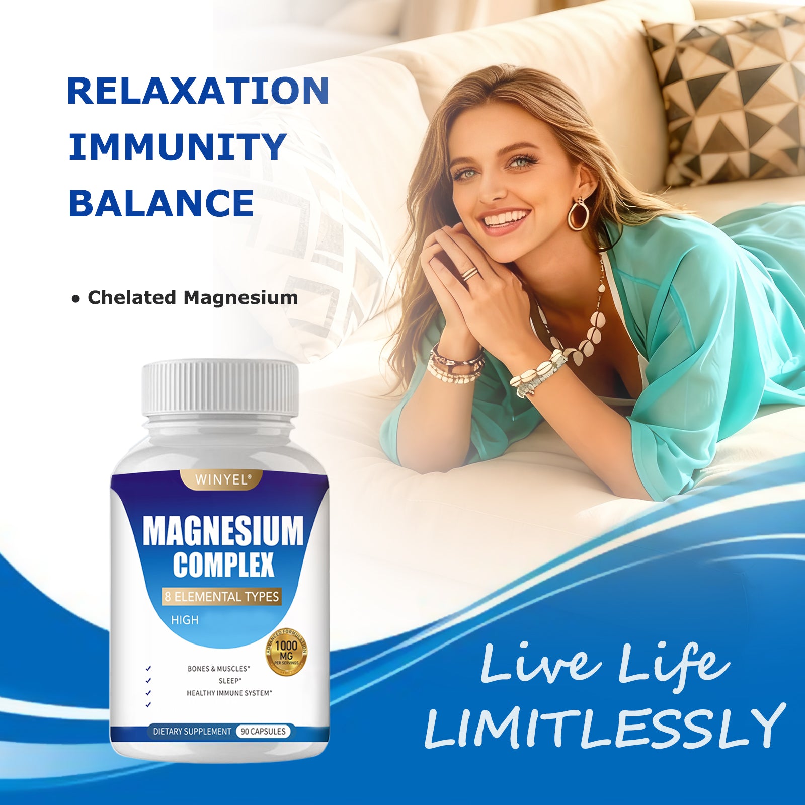 Magnesium Complex™– 8 Elemental Sources for Total Body Support (90 Count)
