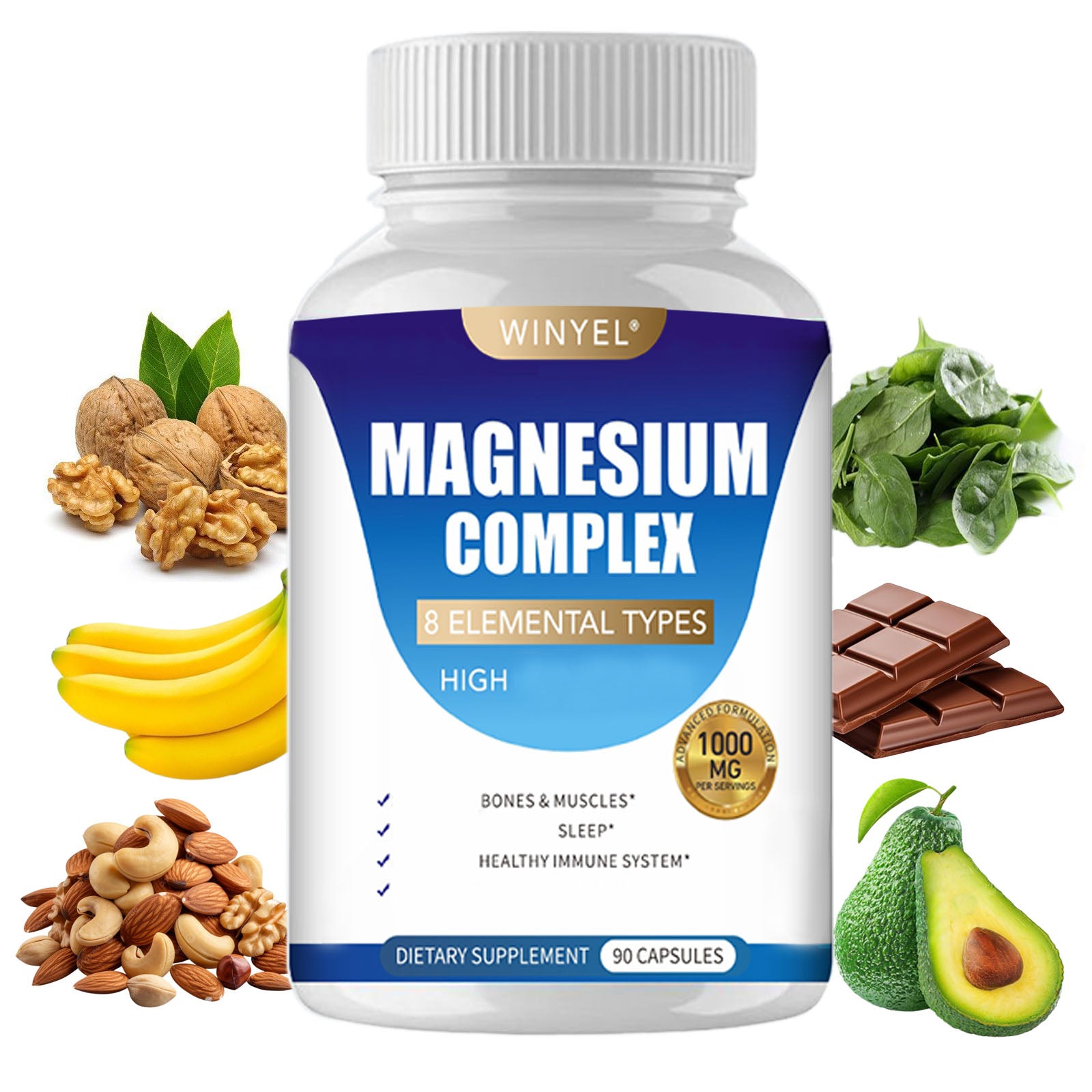 Magnesium Complex™– 8 Elemental Sources for Total Body Support (90 Count)